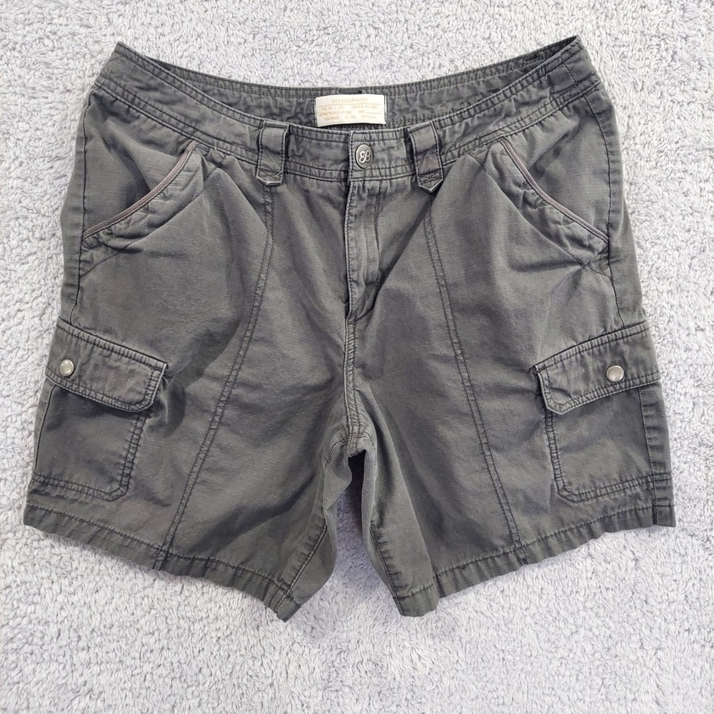 Eddie Bauer Cargo Shorts Women's Size 12 Gray Ripstop Hiking Utility Outdoor